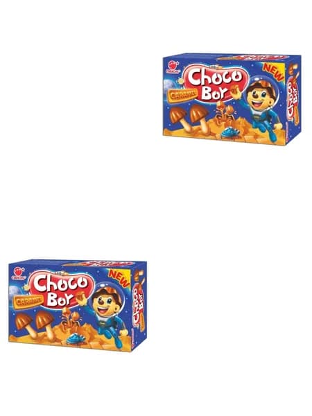 Orion Печенье Choco Boy, бисквитное, со вкусом карамели, 45 г, 2 уп