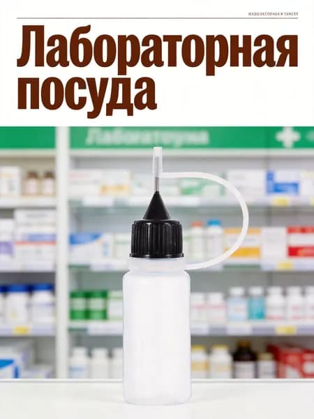Флаконы с точным носиком из пластика и металла 10 мл с черной крышкой для дозирования клея и красок, 20 шт