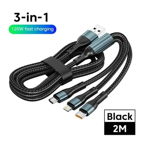 Кабель для мобильных устройств USB Type-C/USB 2.0 Type-A, 2 м, черный