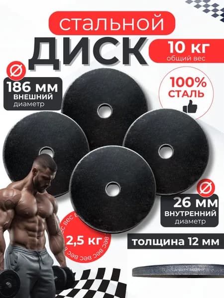 Диски для штанги, 2.5 кг, диаметр диска: 18.6 см