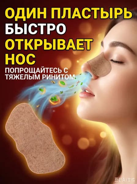 Пластырь от заложенности носа и ринита, 50 шт