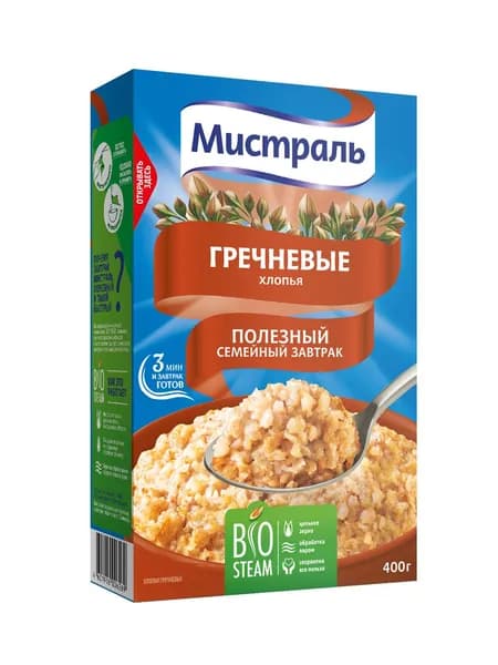 Хлопья гречневые 400 г x 5 упаковок