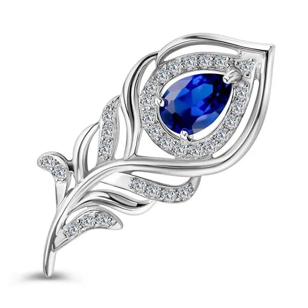 Брошь с фианитами серебро 925 пробы 585GOLD