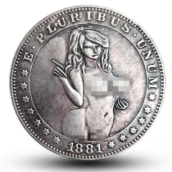 Старинная монета сексуальная красавица серебряная монета из меди с серебряным покрытием