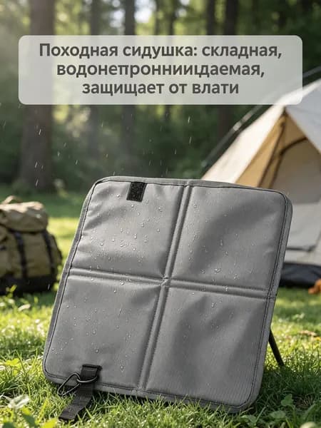 Складной туристический коврик для сидения, портативный, водонепроницаемый и влагостойкий, для пеших прогулок, кемпинга и активного отдыха, в развернутом виде 36*32*1 см