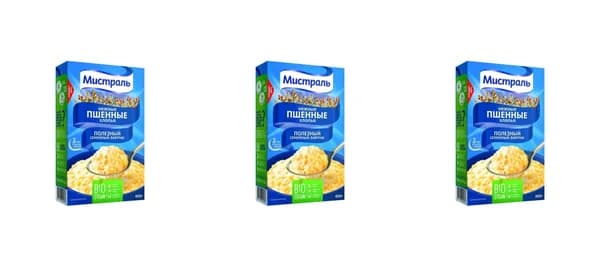 Мистраль хлопья пшенные Нежные 400гр - 3 штуки