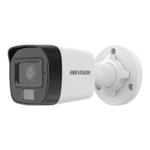 IP-камера HIKVISION DS-2CD1021G2-LIUF, 2 Мпикс, объектив 2,8 мм, H265+, ночное видение до 20 м, гибридная подсветка, слот для SD-карты, встроенный микрофон, PoE, цилиндрическая форма.