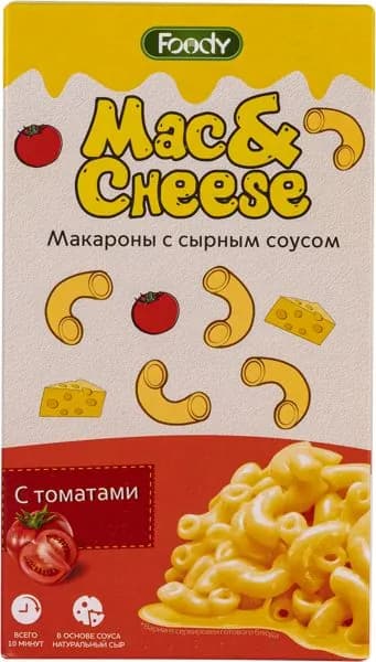 Макароны с сырным соусом Фуди с томатами Фуди кор, 143 г