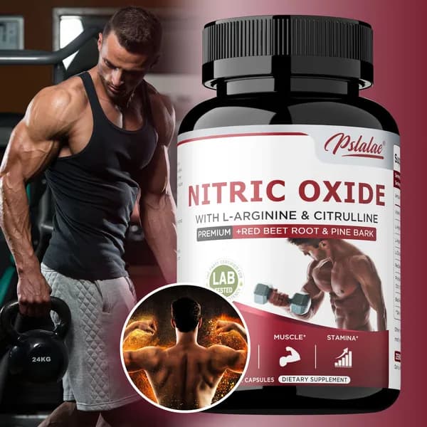 Добавка Pslalae Nitric Oxide Supplement содержит L-аргинин и цитруллин, а также экстракты красной свеклы и коры сосны, которые помогают повысить силу, мышечную массу и выносливость.