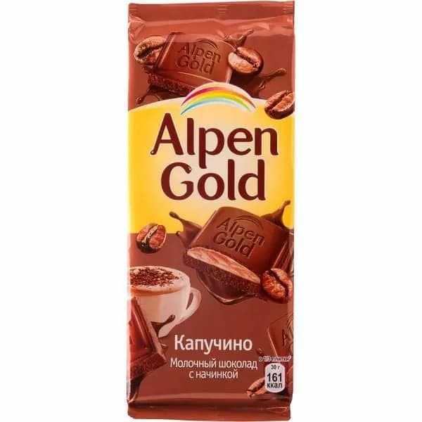 Alpen Gold Шоколад молочный, Капучино, 80 г/