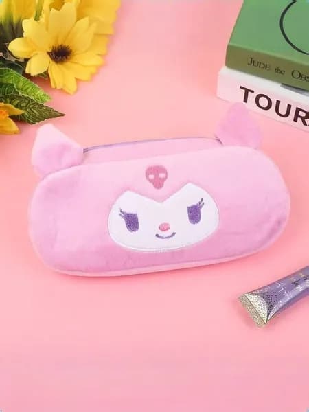 Чехол для ручек Sanrio (Куроми, Мелоди, Киннаморолл, Помпуррин) мягкий плюшевый, большой объем, школьный органайзер для девочек