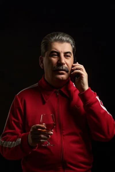 Табличка Мем Сталин "Сталин В Спортивном Костюме", ретро стиль, металл, декор для Фаната Политических Мемов в Современном Стиле, 20х30 см.