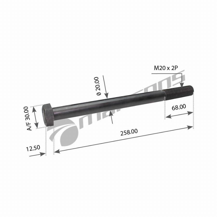 Болт амортизатора M20*2*260 MAN F, M2000 (Mansons)