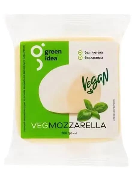 Растительный аналог сыра рассольный Green Idea Vegan Моцарелла 23% СЗМЖ 200 г