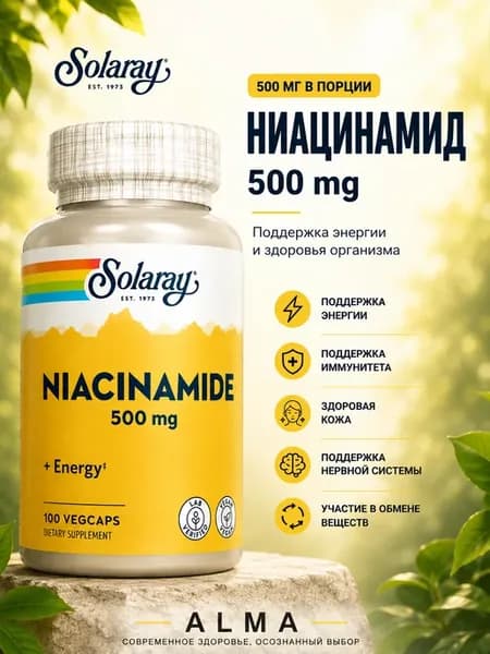 Niacinamide, Ниацинамид, 100 капсул