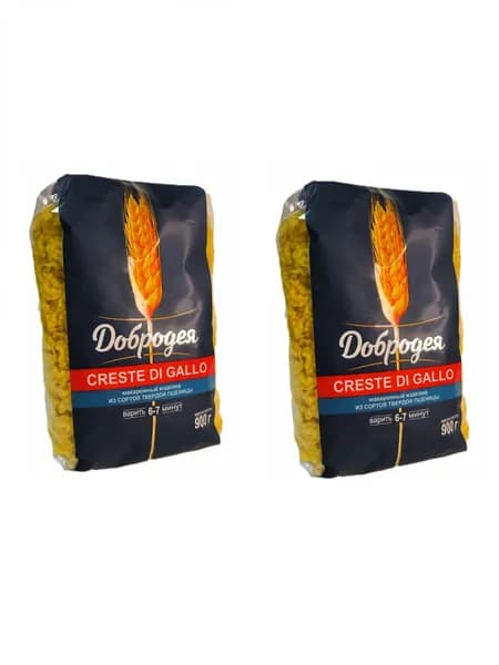 Добродея Макаронные изделия Гребешки Creste Di Gallo, 400 гр, 2 уп