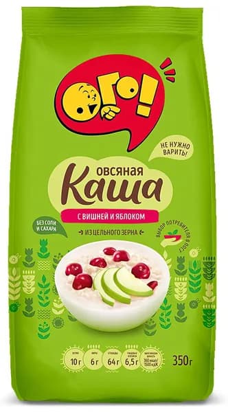 Каша овсяная ОГО! с вишней и яблоком, 350 г