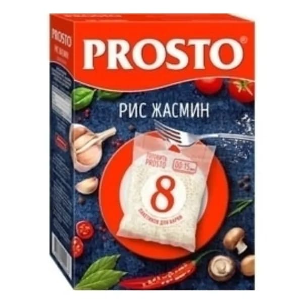Рис Prosto Золотистый длиннозерный пропаренный шлифованный в варочных пакетиках 62,5 г x 8 шт
