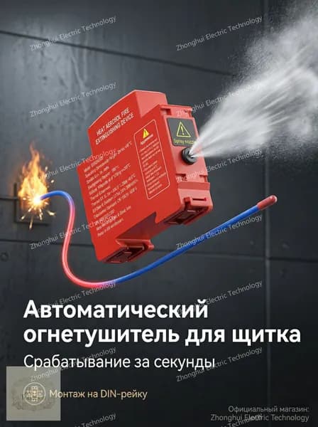 Автономный аэрозольный огнетушитель 10 г для автомобиля и электрощита, крепление на -рейку