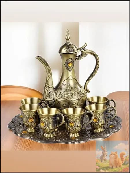 Качественный винтажный чайник из бронзы