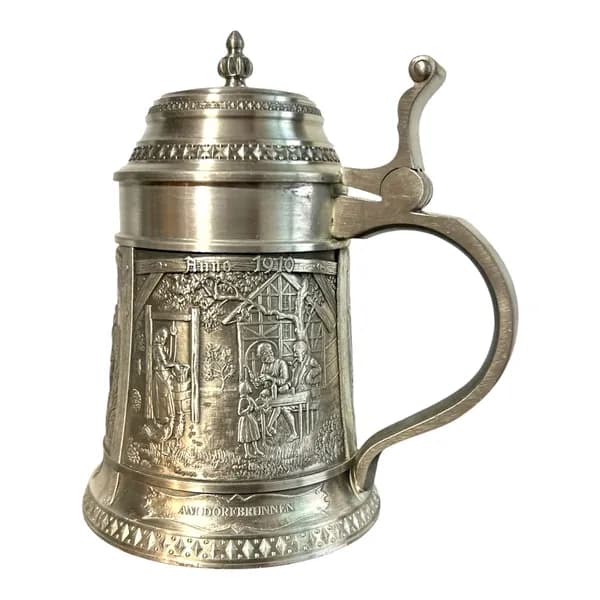 Кружка пивная, оловянная, винтаж. Германия