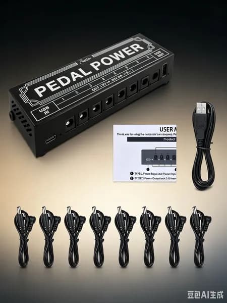 Rowin PW-2 Pedal Power, блок питания гитарных педалей с входом Type-C, 8 выходов 9V 300мА, порт USB 5V, защита от короткого замыкания