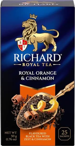 Чай черный RICHARD Royal Orange с цедрой апельсина и корицей, 25саш