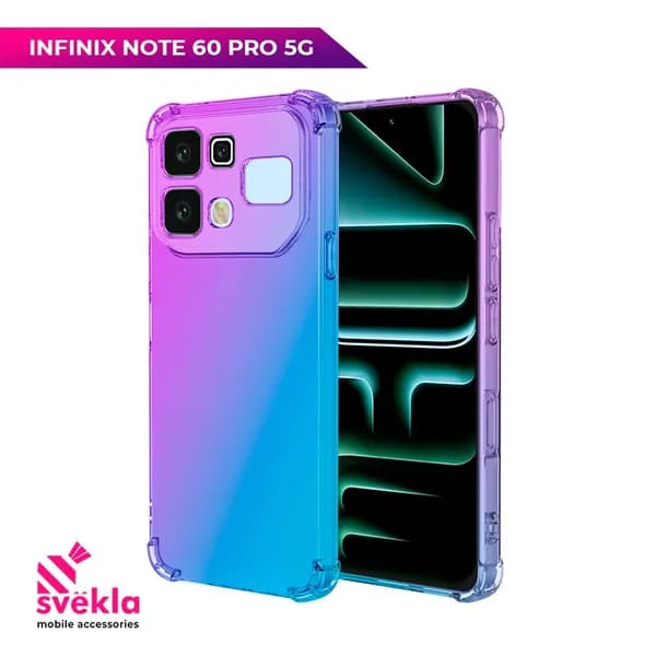 Силиконовый чехол для Infinix Note 60 Pro 5G (Инфиникс Ноут 60 Про 5Г) c усиленными углами Фиолетово-синий Svekla Mix