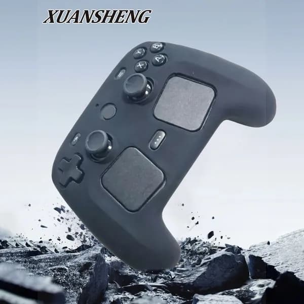 Силиконовый чехол для Steam Controller 2, чёрный, антискользящий рельеф
