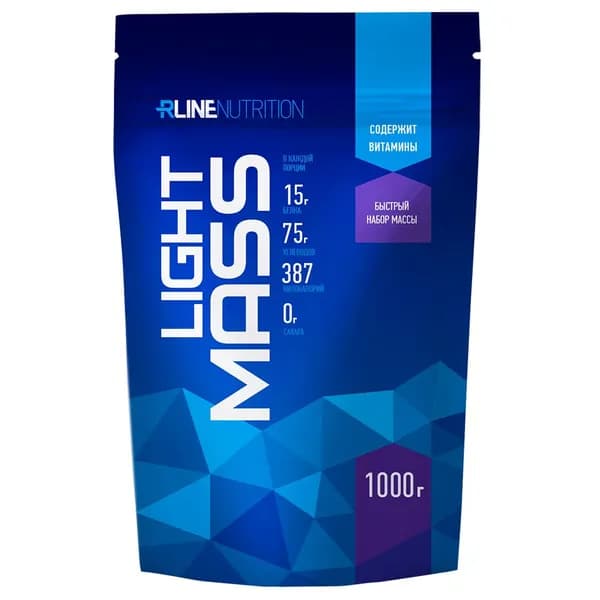 Гейнер Rline Light Mass, соленая карамель, 1000 г/ коктейль для набора массы