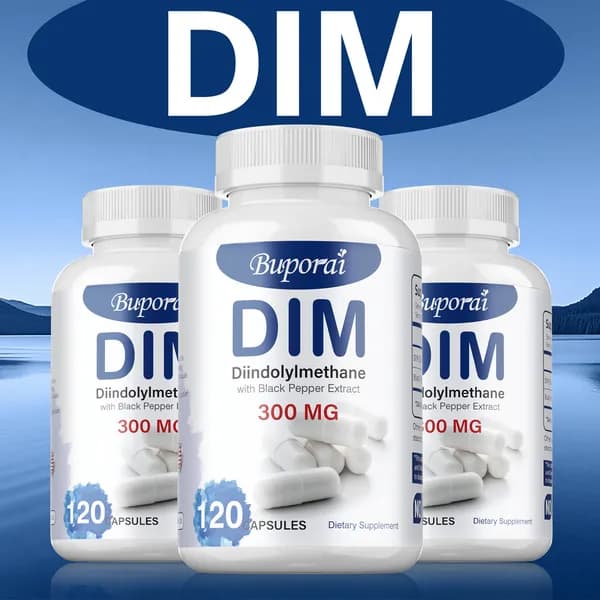 Buporai Premium DIM 300 мг, добавка с экстрактом брокколи, формула 2-в-1 для стимуляции метаболизма эстрогена.