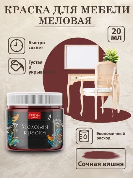 Меловая краска для мебели "Сочная вишня" (20 мл)