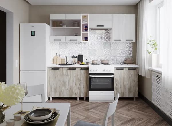 Мебельный рай Кухонный гарнитур, ЛДСП ,220х44.6х217.2см
