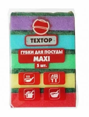 Губки для посуды ТЕХТОР Maxi 2 уп/10 шт