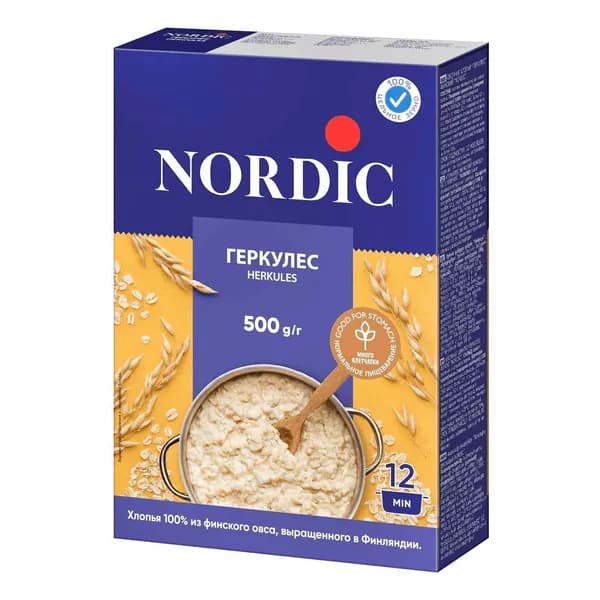 Геркулес Nordic хлопья овсяные 500 г