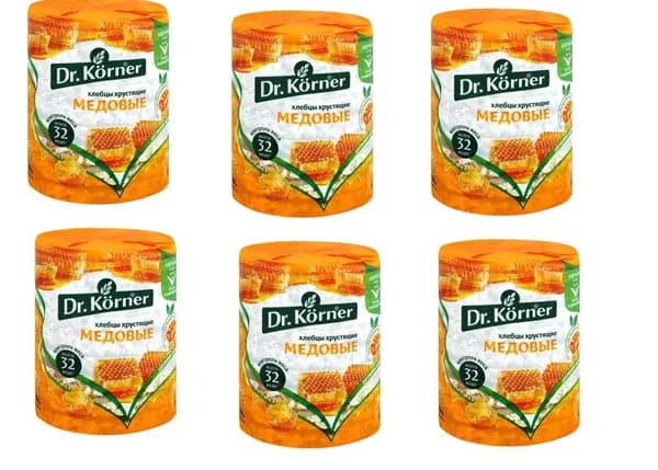 Dr. Korner Хлебцы Злак коктейль ,Медовый, 100г, 6шт