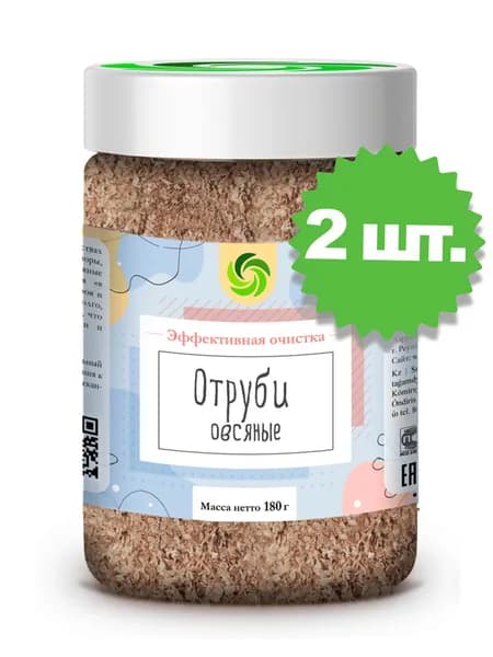 Овсяные отруби Оргтиум (эффективная очистка) 2 шт. по 180 гр.