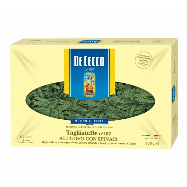 Макаронные изделия De Cecco Тальятелле со шпинатом 250 г