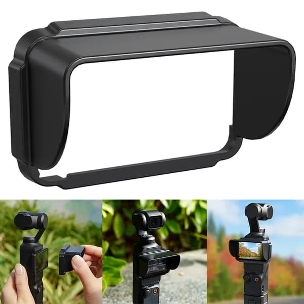 Светозащитный козырёк для экрана DJI Osmo Pocket 3 из ABS-пластика чёрного цвета