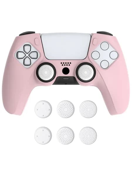 PlayVital силиконовый чехол, Pure Series, для PS5 контроллера, совместим с зарядной станцией, противоскользящий, мягкая резина, в комплекте 6 колпачков для стиков