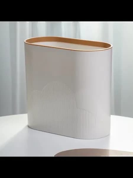 Мусорный контейнер 9 л пластик бежевый овальный 32x16x29