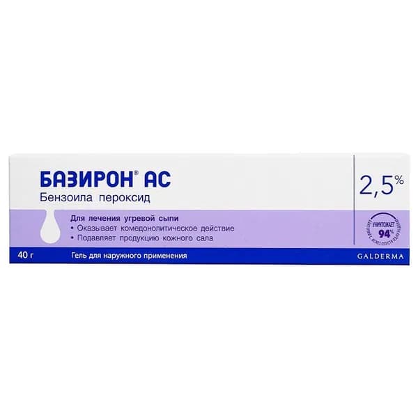 Базирон АС гель 2,5% туба 40г