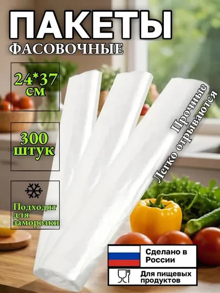 Пакеты фасовочные 24х37 см, 300 шт