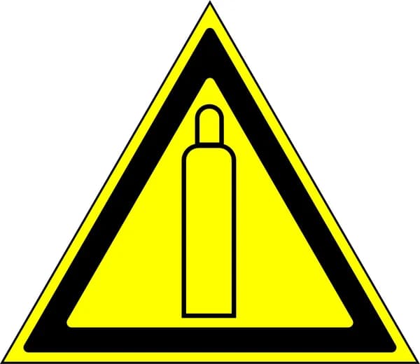 Знак W 19 "ГОСТ Р 12.4.026-2001 "Газовый баллон", 200х170мм, самокл., Арт рэйсинг