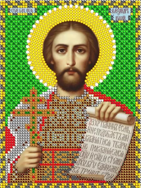Схема для вышивания бисером Светлица (без бисера), икона "Св. Александр" 12*16 см