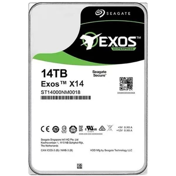 Жесткий диск Seagate Exos X16 14 ТБ (ST14000NM001G), SATA, корпоративный для серверов и систем хранения