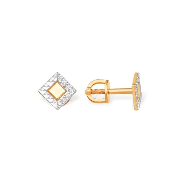 Серьги женские с фианитами из красного золота 375 пробы 585GOLD