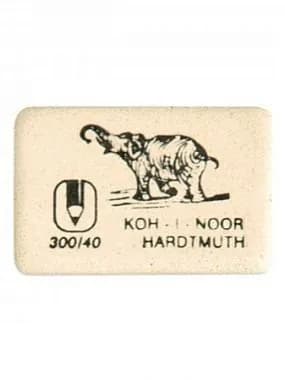 Ластик KOH-I-NOOR "Elephant" каучук 36х23х8 мм белый прямоугольный, 1 шт.