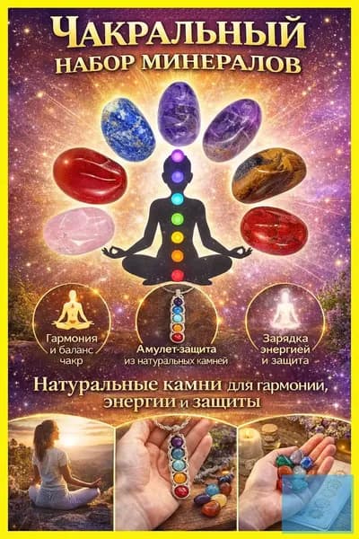 Хрустальная палочка для чакры + Камень для чакры
