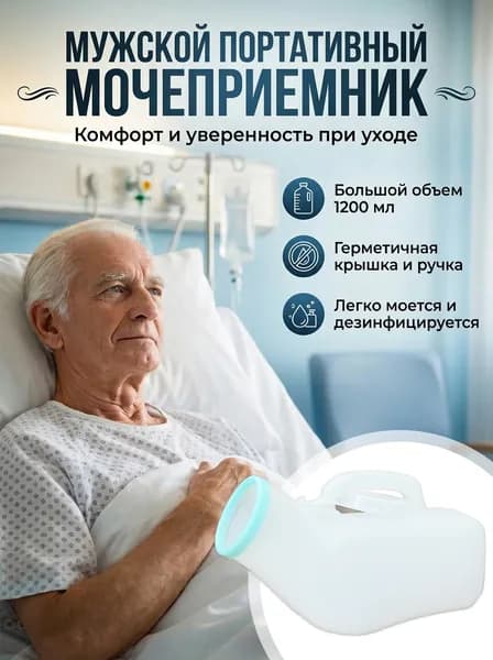 Мужской мочеприемник для лежачих больных удобное гигиеническое средство для ухода